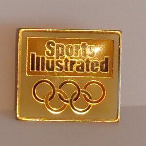 Vintage Olympic Games PIN Sports Illustrated Magazine Sponsor Pin Gold Tone